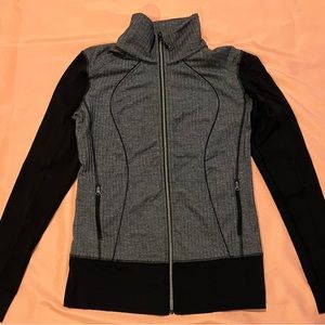 Lululemon Zip-up. Black herringbone. Sz 10.